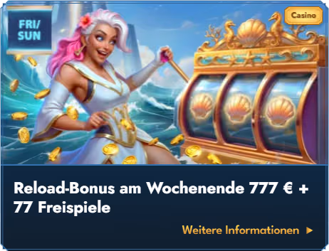 Banner zum wöchentlichen Reload-Paket von Casea Casino