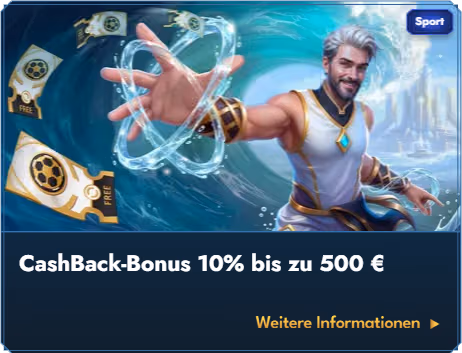 Banner zum Cashback-Bonus von Casea Casino